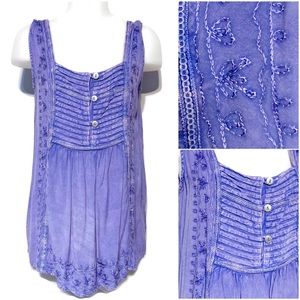 Rayon Boho Periwinkle Beautiful Top Made in India